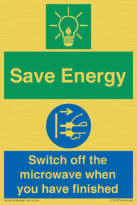 Save energy. Switch off the microwave when you have finished